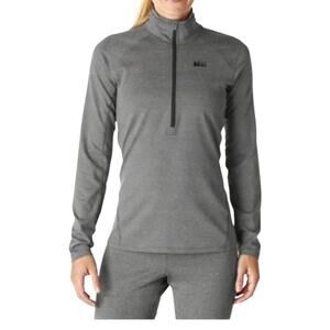 REI Half Zip Base Layer Top Women M Mini Stripe Comfort Outdoor Casual Athletic